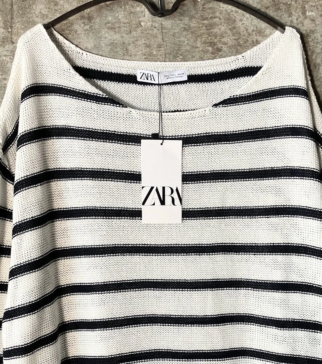 ZARA  |Stripes Long Sleeves V-neck & Crew neck